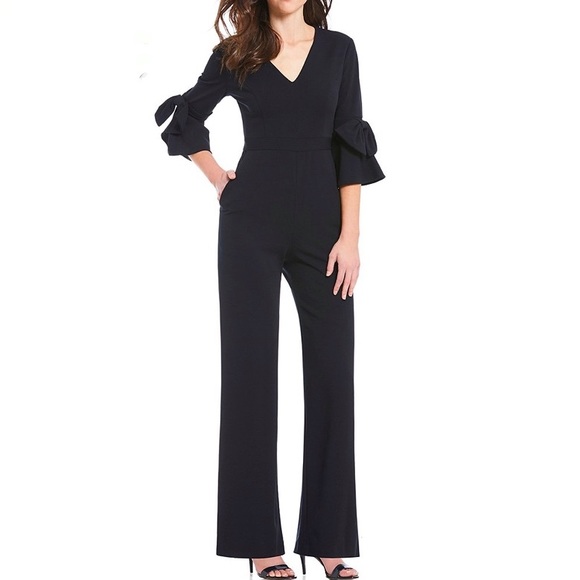 Anthropologie Pants - NWOT Donna Morgan Bow Detail Bell Sleeve Jumpsuit